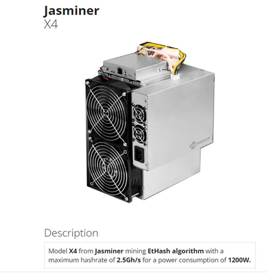 Minatore asic cripto di JASMINER X4 2.5GH 5GB ETH ecc 1200W ETCHASH ETHHASH