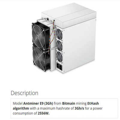 Redditività EtHash ETH ecc del antminer e9 del bitmain di Bitmain Asic Antminer E9 3Gh/S 2556W la maggior parte del asics proficuo