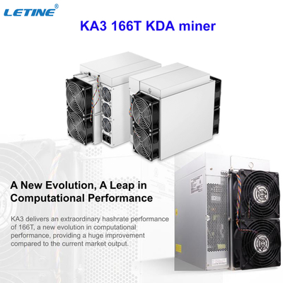 profitto 100USD del antminer più potente ka3 KDA Blake2S del minatore di raffreddamento a aria 166Th più