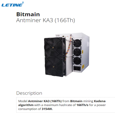 Minatore di Kadena Asic di fan della macchina d'estrazione di Antminer KA3 166Th Bitmain 4
