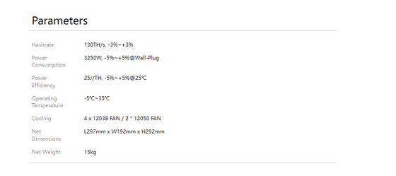 Macchina d'estrazione di BTC Bitcoin Avalon A1366 130th 3250W SHA-256 alto Hashrate