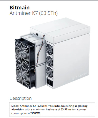 Bitmain Antminer K7 CKB Coins Cryptocurrency Asic Miner Macchina mineraria ad alto profitto