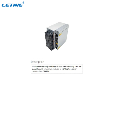 Minatore 3355W della catena del blocchetto di algoritmo di Bitcoin Miner S19j Pro+ 122T SHA 256 del minatore di Bitmain BTC