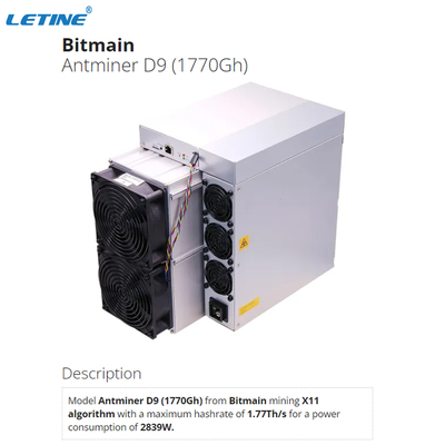minatore Crypto Secondhand D7 1286G della moneta del un poco di 1770Gh Bitmain Antminer D9
