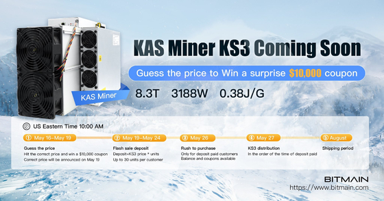 Minatore di Antminer KS3 8.3T 3188W Asic di estrazione mineraria della moneta di KHeavyHash KASPA