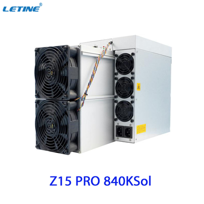 Antminer Z15 pro da Bitmain che estrae algoritmo di Equihash con un hashrate massimo 840ksol/s di consumo di energia 2560W