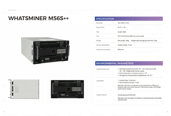Idro raffreddamento ad acqua di raffreddamento di MicroBT Whatsminer M56s 194t 222t M53s++ 22j/T