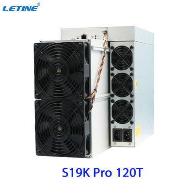 Spedizione rapida Bitmain Asic Antminer S19K Pro 120T 23W Basso consumo di energia per la macchina mineraria Bitcoin