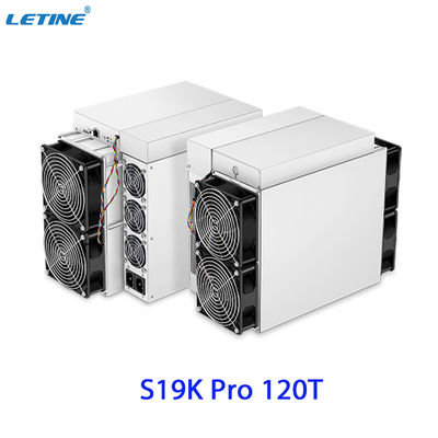Spedizione rapida Bitmain Asic Antminer S19K Pro 120T 23W Basso consumo di energia per la macchina mineraria Bitcoin