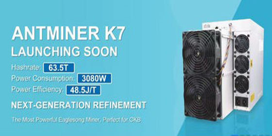 Alta resa CKB Miner Bitmain Antminer K7 63.5Th/S 3080W Nervos Asic Miner Antminer K7 63.5T 58T