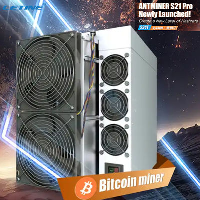 Nuovo Bitmain Antminer S21Pro 234TH/S 15W Crypto Miner S21 Pro 234T S21 200T Bitcoin Mining Machine