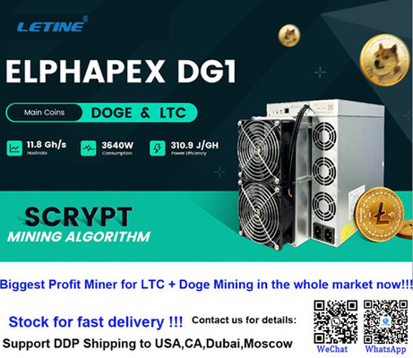 Nuovo Asic Miner Elphapex DG1 11G DG1+ 14G 14.4G LTC Doge Coin Miner Antminer L7 L9 17.6G LTC Miner