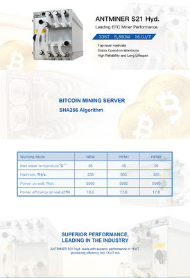 Nuovo S19e XP Hyd 251T 5522W 22J BTC BCH BSV SHA256 Minatore idro raffreddato