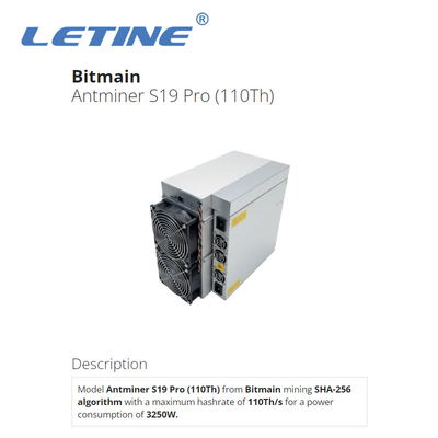 Macchina d'estrazione di Hashrate delle pro 110Th/S Bitcoin del minatore S19 di Bitmain Asic Antminer S19 alta PRO azione del punto 110T Ant Miner