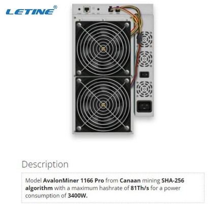 Pro 81T Asic Bitcoin minatore del minatore 75db BTC di Blockchain del minatore di Avalon 1166