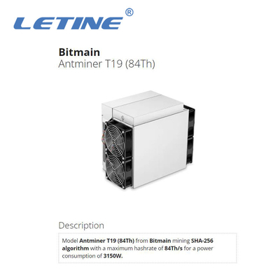 Dispositivo T19 86T 88T di estrazione mineraria di alta qualità BTC di Bitmain Asic Antminer T19 84T