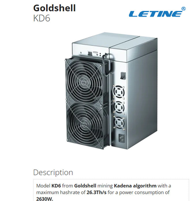 Minatore 2630W di KD6 26.3Th Goldshell Asic per l'estrazione mineraria della moneta di Kadena