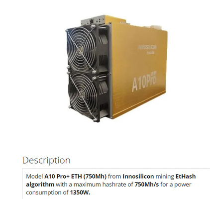 minatore A10 Pro+ 8g 7g 6g 5g di 750Mh 720Mh Innosilicon Asic