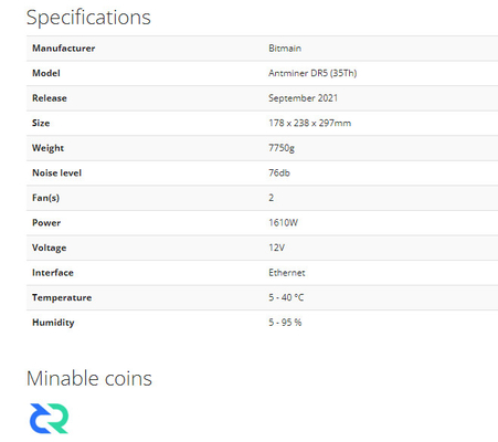 Macchina d'estrazione della moneta del DCR di Asic Bitmain Antminer DR5 trentacinquesimo di vendita trentaquattresima DR5