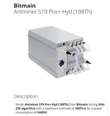 la 198Th idraulica di Antminer S19 Pro+ del minatore di 5445W J0-10 Asic il raffreddamento ad acqua