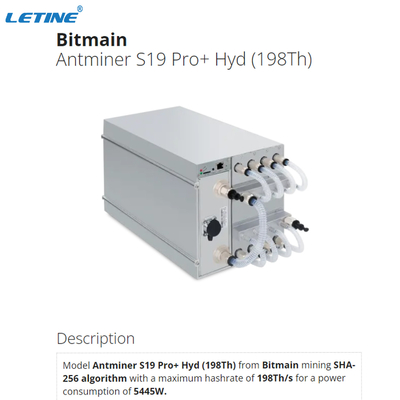 L'idraulica 198Th di Bitmain Asic Antminer Bitmain Antminer S19 Pro+ di algoritmo SHA-256