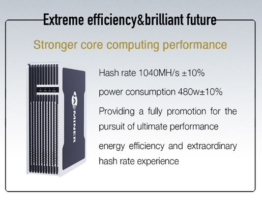 Minatore standard 1040mh 480W 40db EtHash Algo di Jasminer X4-Q 3U nascosto montando le orecchie