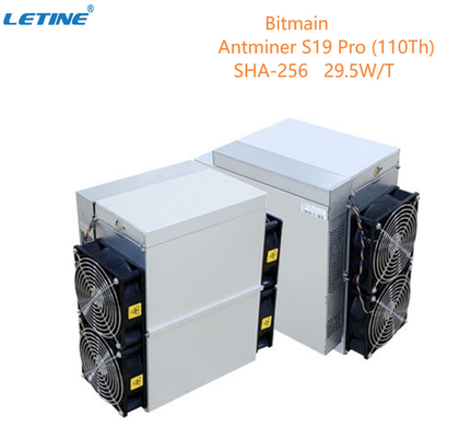 Minatore Bitmain Antminer S19 pro 110th 3250W di SHA 256 Asic Bitcoin