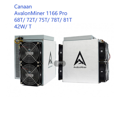 Minatore Canaan Avalon della seconda mano di Bitcoin 1166 pro 68T 72T 75T 78T 81T 42W per T